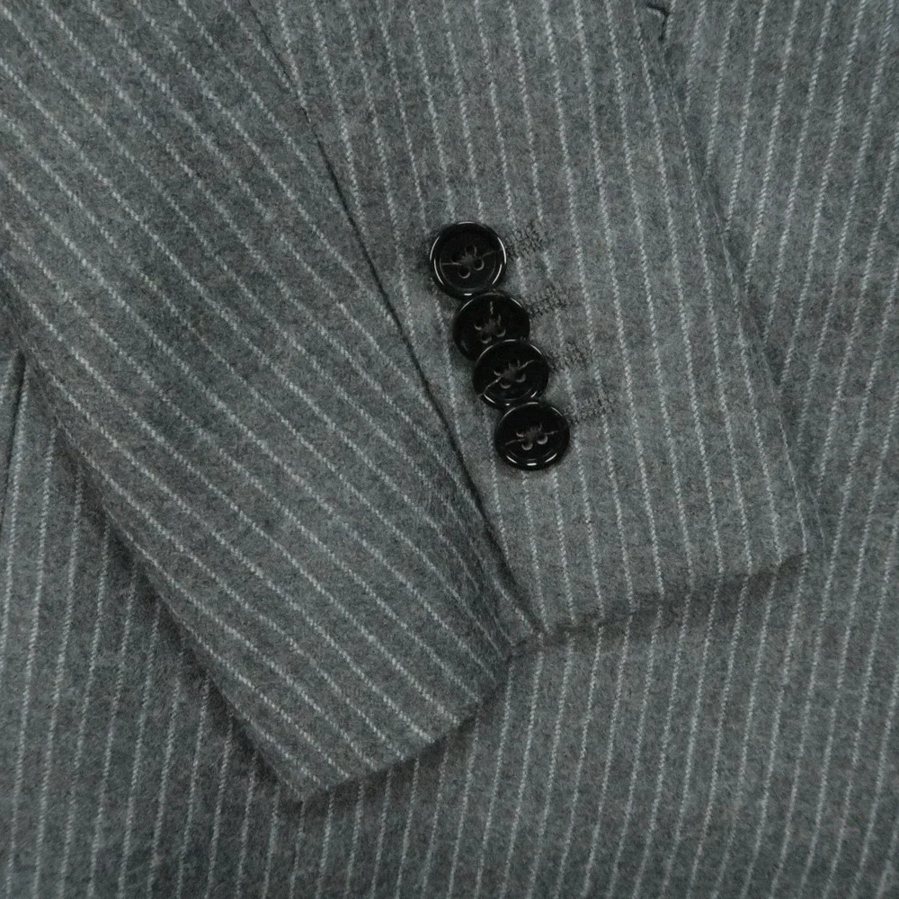 Banana Republic Blazer Mens 38S Gray Slim Fit Pinstripe Marzotto Wool Sport Coat